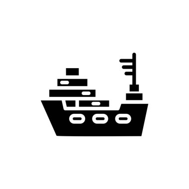 kargo gemisi simgesi vektör çizimi