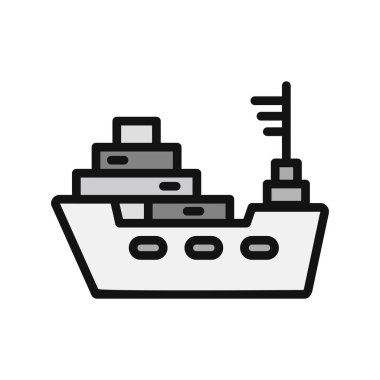 kargo gemisi simgesi vektör çizimi