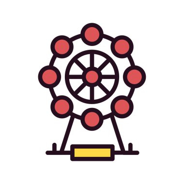 Dönme dolap vektör resimleme tasarımı