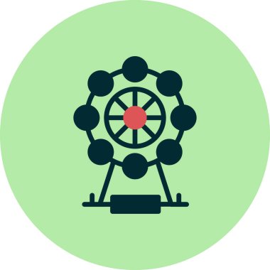 Dönme dolap vektör resimleme tasarımı