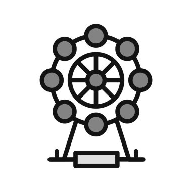 Dönme dolap vektör resimleme tasarımı
