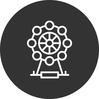 Dönme dolap vektör resimleme tasarımı