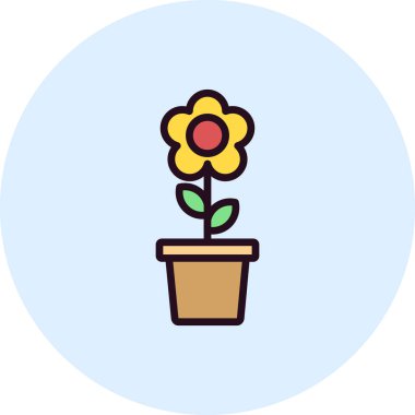 Çiçek simgesinin vektör illüstrasyonu 