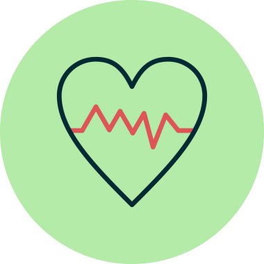 kalp atışı çizgisi ikon vektör çizimi tasarımı