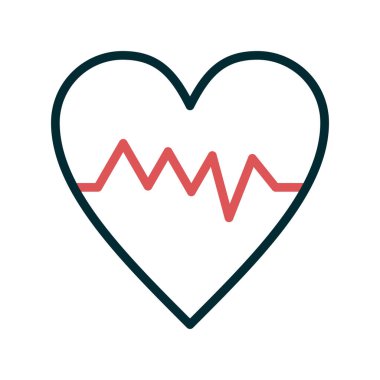 kalp atışı çizgisi ikon vektör çizimi tasarımı