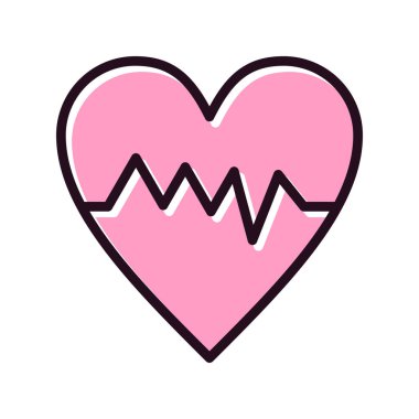 kalp atışı çizgisi ikon vektör çizimi tasarımı