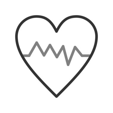 kalp atışı çizgisi ikon vektör çizimi tasarımı