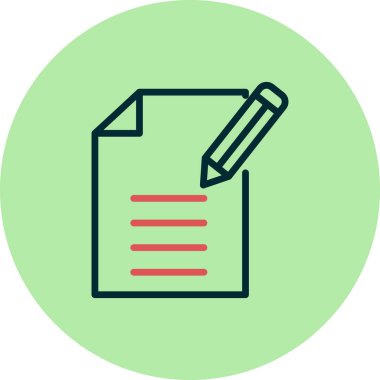 İçerik simgesi. Basit ana hatlı element vektör çizimi 