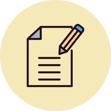 İçerik simgesi. Basit ana hatlı element vektör çizimi 