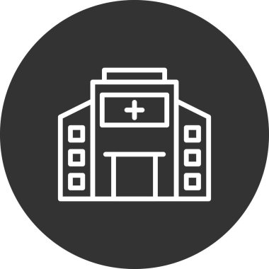 Hastane binası ikon vektör illüstrasyonu