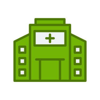 Hastane binası ikon vektör illüstrasyonu