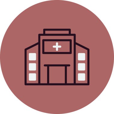 Hastane binası ikon vektör illüstrasyonu