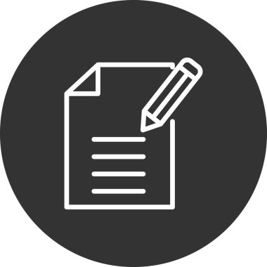 İçerik simgesi. Basit ana hatlı element vektör çizimi 