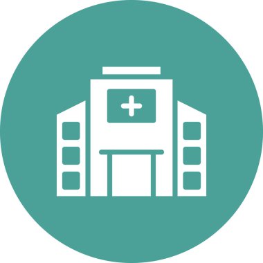 Hastane binası ikon vektör illüstrasyonu