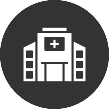 Hastane binası ikon vektör illüstrasyonu