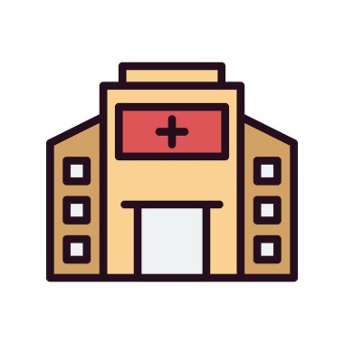 Hastane binası ikon vektör illüstrasyonu