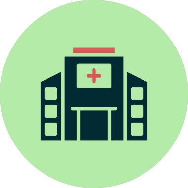 Hastane binası ikon vektör illüstrasyonu