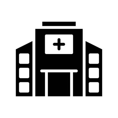 Hastane binası ikon vektör illüstrasyonu