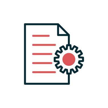 İçerik Yönetimi simgesi. Basit ana hatlı element vektör çizimi 