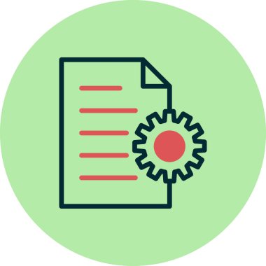 İçerik Yönetimi simgesi. Basit ana hatlı element vektör çizimi 