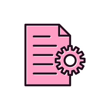 İçerik Yönetimi simgesi. Basit ana hatlı element vektör çizimi 