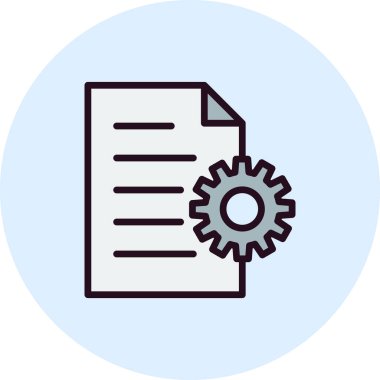 İçerik Yönetimi simgesi. Basit ana hatlı element vektör çizimi 