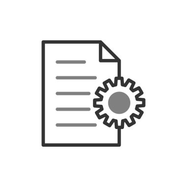 İçerik Yönetimi simgesi. Basit ana hatlı element vektör çizimi 