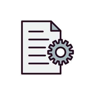 İçerik Yönetimi simgesi. Basit ana hatlı element vektör çizimi 