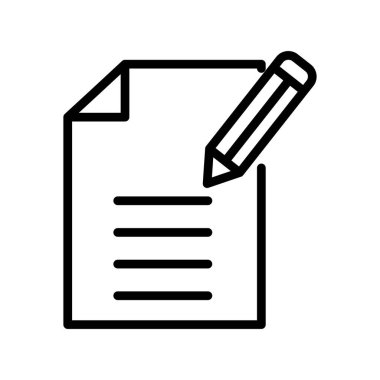 Kontrol listesi simgesi. Beyaz arkaplanda izole edilmiş web tasarımı için not vektör işaretinin basit çizimi