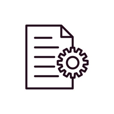 İçerik Yönetimi simgesi. Basit ana hatlı element vektör çizimi 