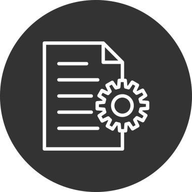 İçerik Yönetimi simgesi. Basit ana hatlı element vektör çizimi 