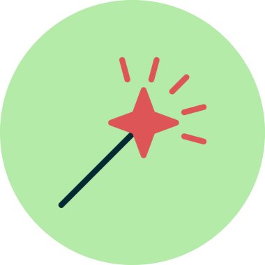  Ağ için sihirli değnek vektör simgesinin çizimi