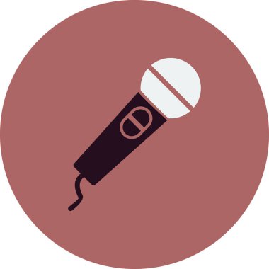 mikrofon basit simgesi, vektör çizim