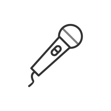 mikrofon basit simgesi, vektör çizim