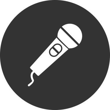 mikrofon basit simgesi, vektör çizim