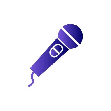 mikrofon basit simgesi, vektör çizim