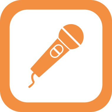 mikrofon basit simgesi, vektör çizim