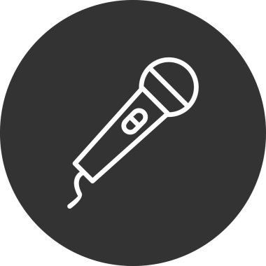 mikrofon basit simgesi, vektör çizim