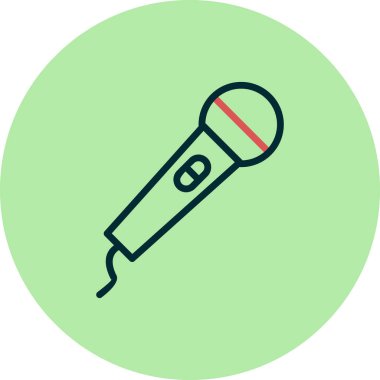 mikrofon basit simgesi, vektör çizim