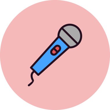 mikrofon basit simgesi, vektör çizim