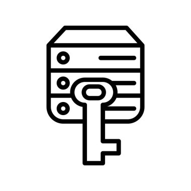 Veritabanı basit simgesi, vektör çizim