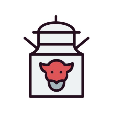 Süt Tankı simgesi, vektör illüstrasyonu