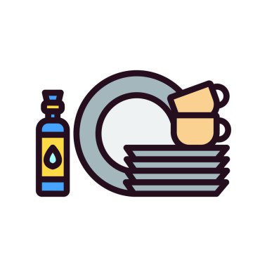 Tabak simgesi, vektör illüstrasyonu