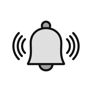 zil simgesi, düz mobil uygulama sembolü veya bildirim