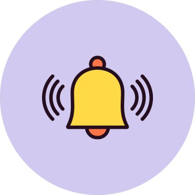 zil simgesi, düz mobil uygulama sembolü veya bildirim