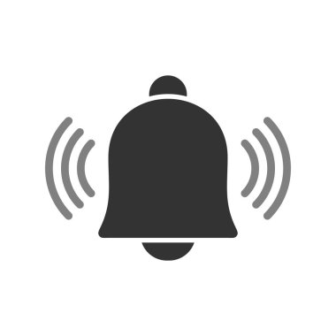 zil simgesi, düz mobil uygulama sembolü veya bildirim