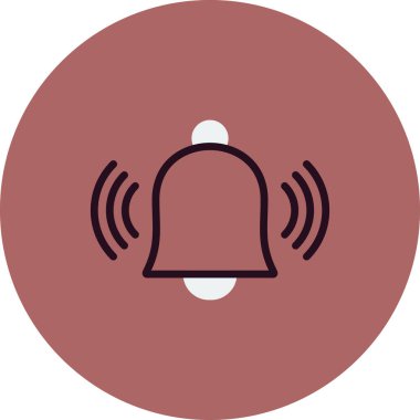 zil simgesi, düz mobil uygulama sembolü veya bildirim