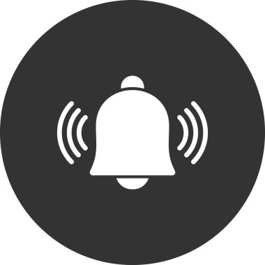 zil simgesi, düz mobil uygulama sembolü veya bildirim