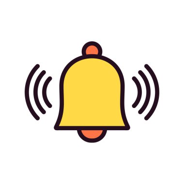 zil simgesi, düz mobil uygulama sembolü veya bildirim