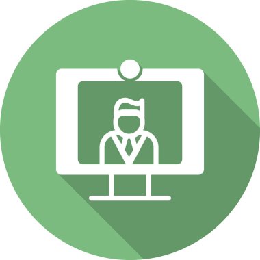 Doktor video çağrı vektör simgesi modern basit ve izole arkaplan